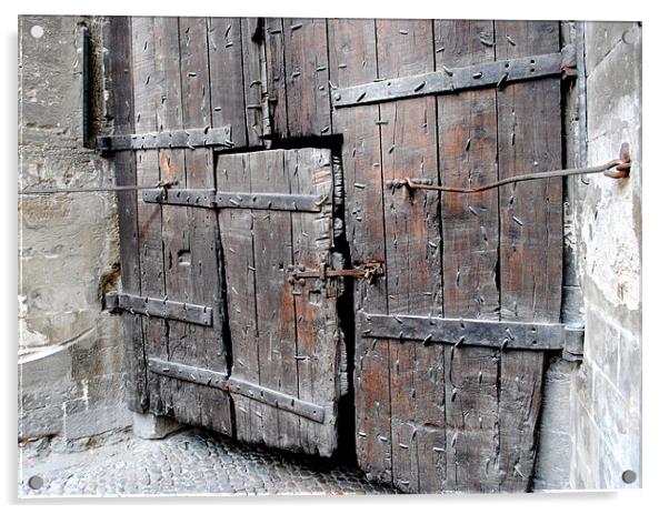 Weathered wooden doors Acrylic by Regis Yaworski