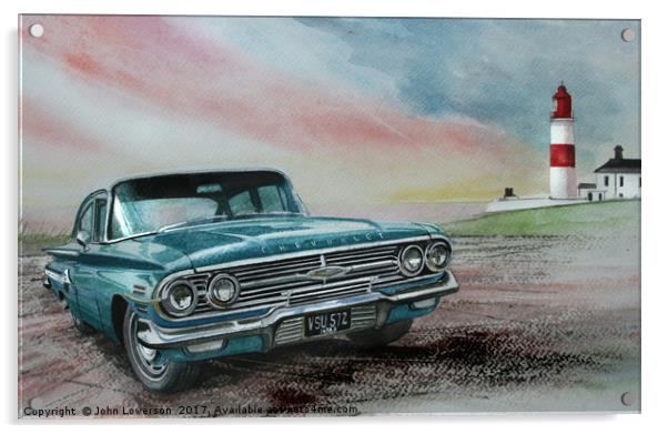 1960 Chevrolet Impala Acrylic by John Lowerson