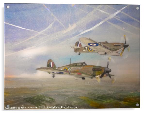 Royal Air Force Hawker Hurricanes Acrylic by John Lowerson