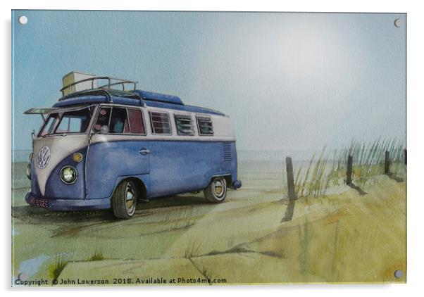 A much travelled campervan Acrylic by John Lowerson