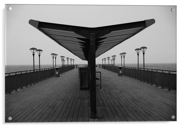 peering the pier Acrylic by angela Mackenzie-Brown
