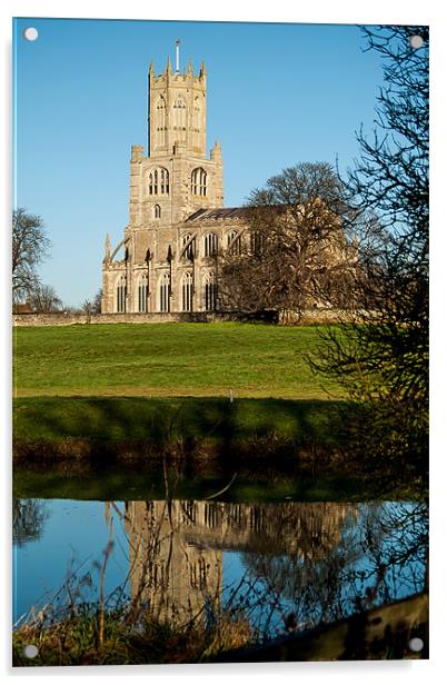 Fotheringhay Church. Acrylic by Rupert Gladstone