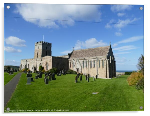 St Aidan's Church Bamburgh Northumberland Acrylic by Ursula Keene