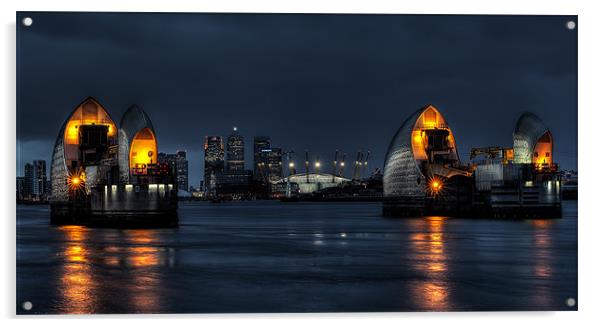 Thames Barrier Acrylic by Sandra Thompson