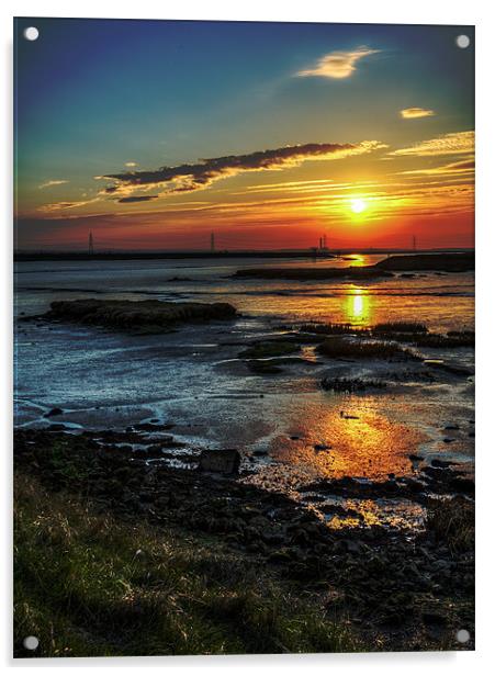 Marsh Sunset Acrylic by Robert  Radford