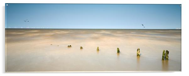 Windfarm Shellness Isle of Sheppey Acrylic by Robert  Radford