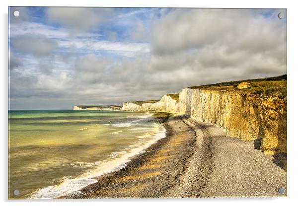 Birling Gap Eastbourne Sussex Acrylic by Robert  Radford