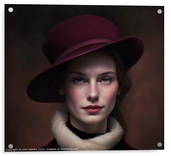 Beauty under the hat Acrylic by nick coombs