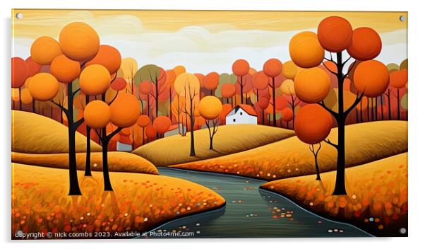 Serene Autumn Landscape Acrylic by nick coombs