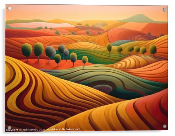 Futuristic Ploughed Fields Acrylic by nick coombs