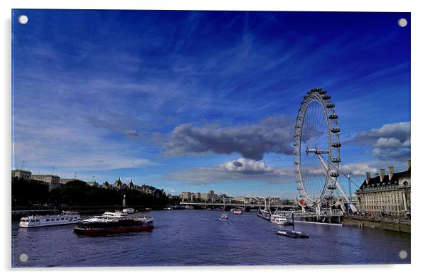 London Eye Cityscape Acrylic by Steve Watson