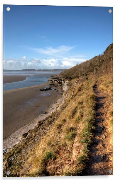 Morecambe Bay estuary Acrylic by Beverley Middleton