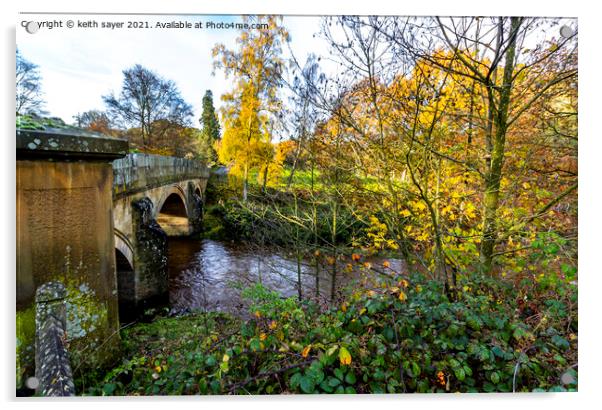 Egton Bridge in Autumn Acrylic by keith sayer