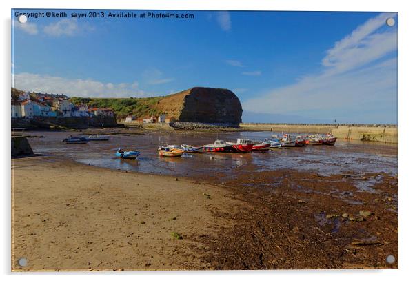 The Harbour Staithes Acrylic by keith sayer