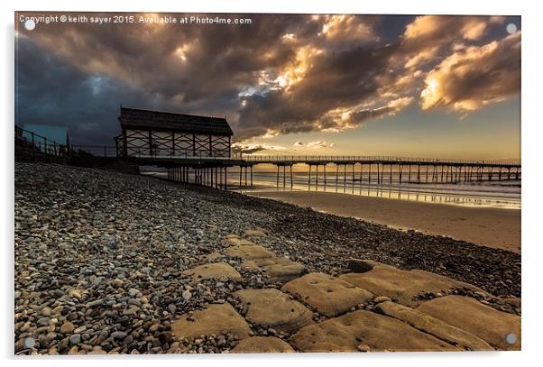  Storm Brewing Saltburn Acrylic by keith sayer