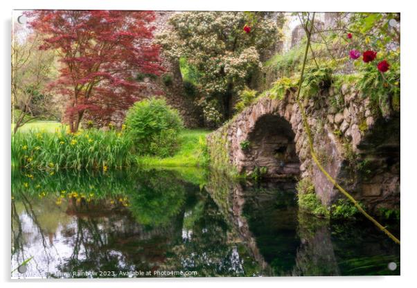 Italian Gardens - Romantic Garden of Ninfa 1 Acrylic by Jenny Rainbow