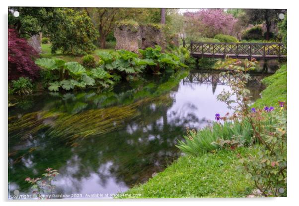 Italian Gardens - Romantic Garden of Ninfa 14 Acrylic by Jenny Rainbow