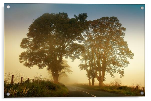 Twilight Guardians. Misty Roads of Scotland Acrylic by Jenny Rainbow