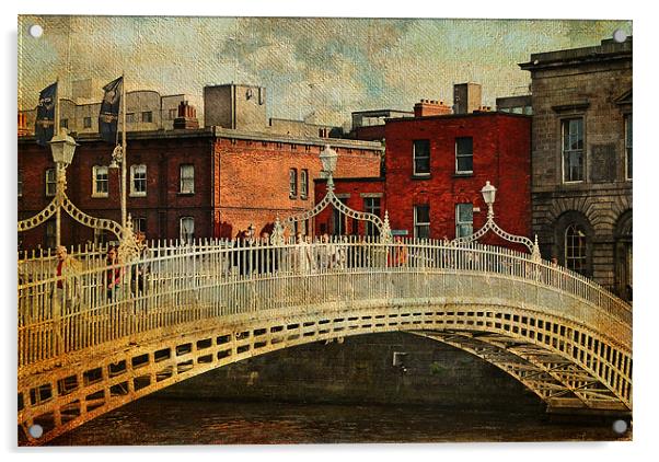 Irish Venice. Streets of Dublin. Painting Collecti Acrylic by Jenny Rainbow