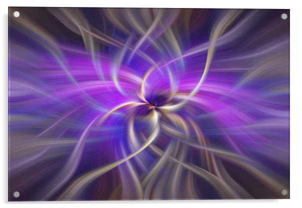 Purple Gold Colored Abstract. Concept Spirituality Acrylic by Jenny Rainbow