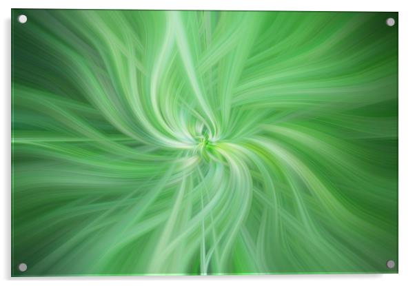 Green Colored Abstract. Concept Health Acrylic by Jenny Rainbow
