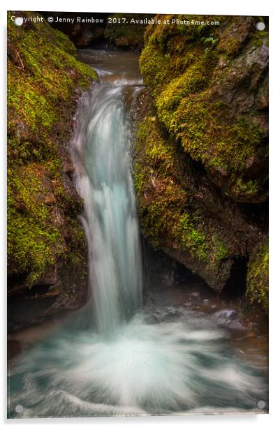 Tiny Waterfall Acrylic by Jenny Rainbow