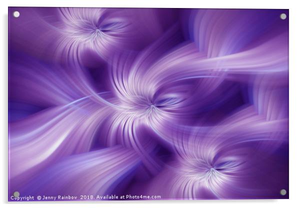 Purple Violet Abstract. Concept Spiritual Flows Acrylic by Jenny Rainbow