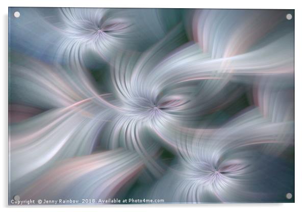 Silver pink multicolored abstract. Concept Silver sounds Acrylic by Jenny Rainbow