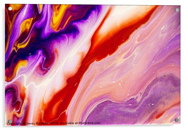 Copper and Purple Flow Streams. Abstract Fluid Acr Acrylic by Jenny Rainbow