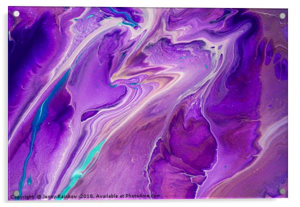 Pacific Ocean Flows. Abstract Fluid Acrylic Painti Acrylic by Jenny Rainbow