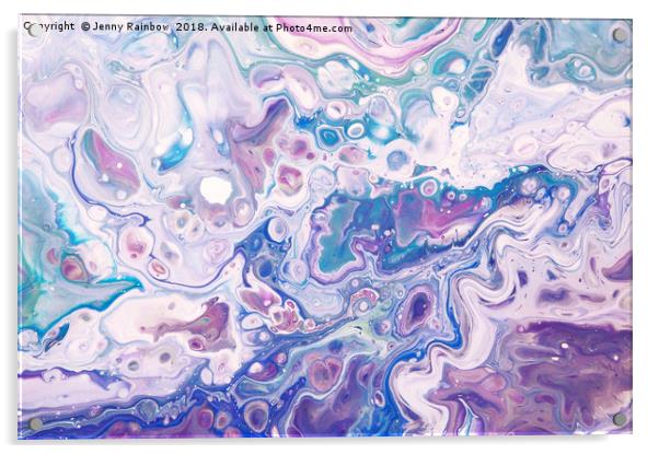 Underwater Worlds Fragment 1.  Abstract Fluid Acry Acrylic by Jenny Rainbow