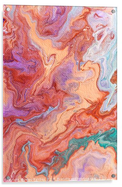 Persian Spring Fragment. Fluid Acrylic Painting Acrylic by Jenny Rainbow