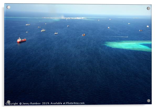 Indian Ocean. Aerial View of Maldives Acrylic by Jenny Rainbow