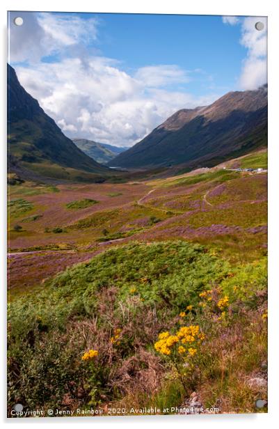The Valley of Glencoe Scotland Acrylic by Jenny Rainbow