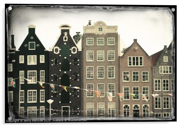 Vintage Amsterdam Old Card Acrylic by Jenny Rainbow