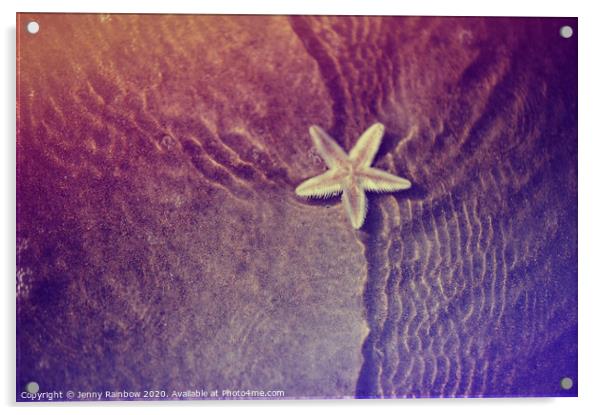 Sea Starfish with Water Ripples Acrylic by Jenny Rainbow