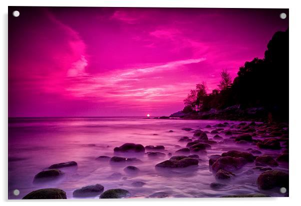 Tropical sunset Acrylic by Steve Cowe