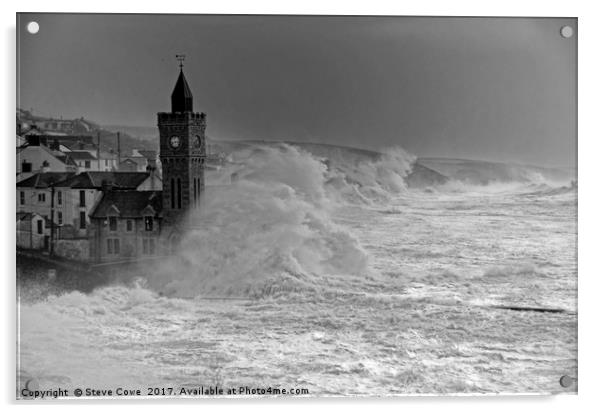 Storm Waves Acrylic by Steve Cowe