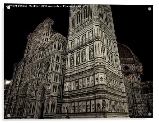 Duomo, florence italy Acrylic by Diane  Mohlman