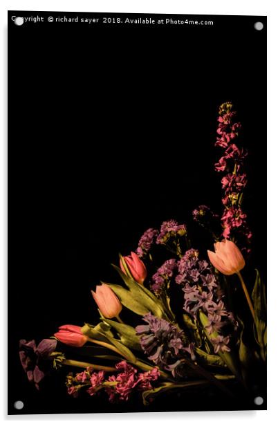 Floral Corner Acrylic by richard sayer