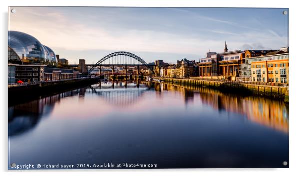 The Enchanting Nightlife of Newcastle Acrylic by richard sayer