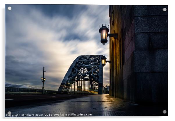 Majestic Tyne Bridge at Twilight Acrylic by richard sayer