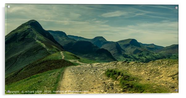 Conquering Catbells A Majestic Hike Acrylic by richard sayer