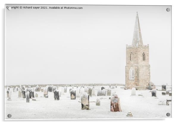 Snow Church Acrylic by richard sayer