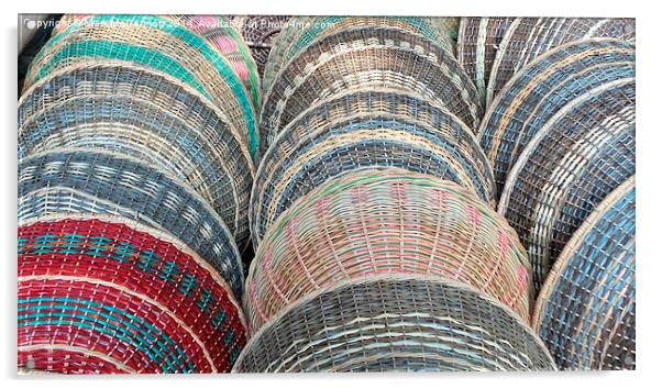 Multi-coloured food baskets Acrylic by Mark McDermott