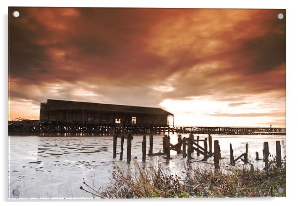 Old docks Hull Acrylic by Leon Conway