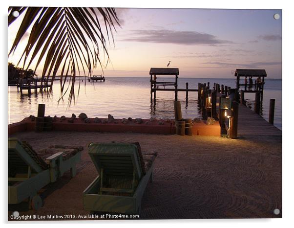 Key Largo Sunset Acrylic by Lee Mullins