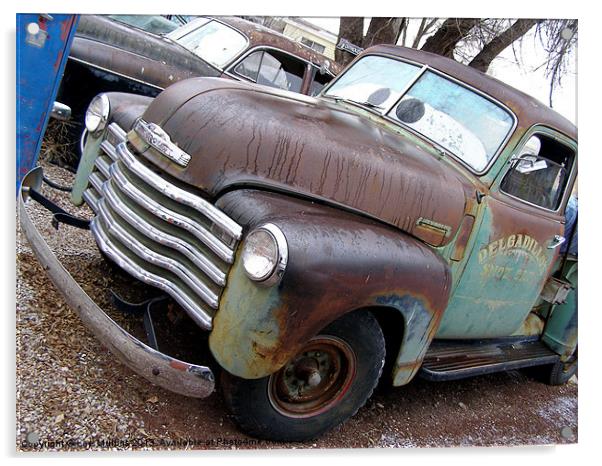 Chevy Pick-up rusting away Acrylic by Lee Mullins