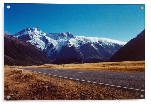 Mount Cook, South Island, New Zealand Acrylic by Jay Huckins