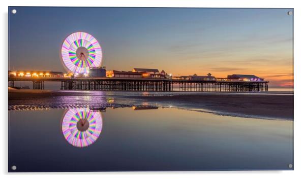 Central Pier Big Wheel at Blackpool Acrylic by Gary Kenyon